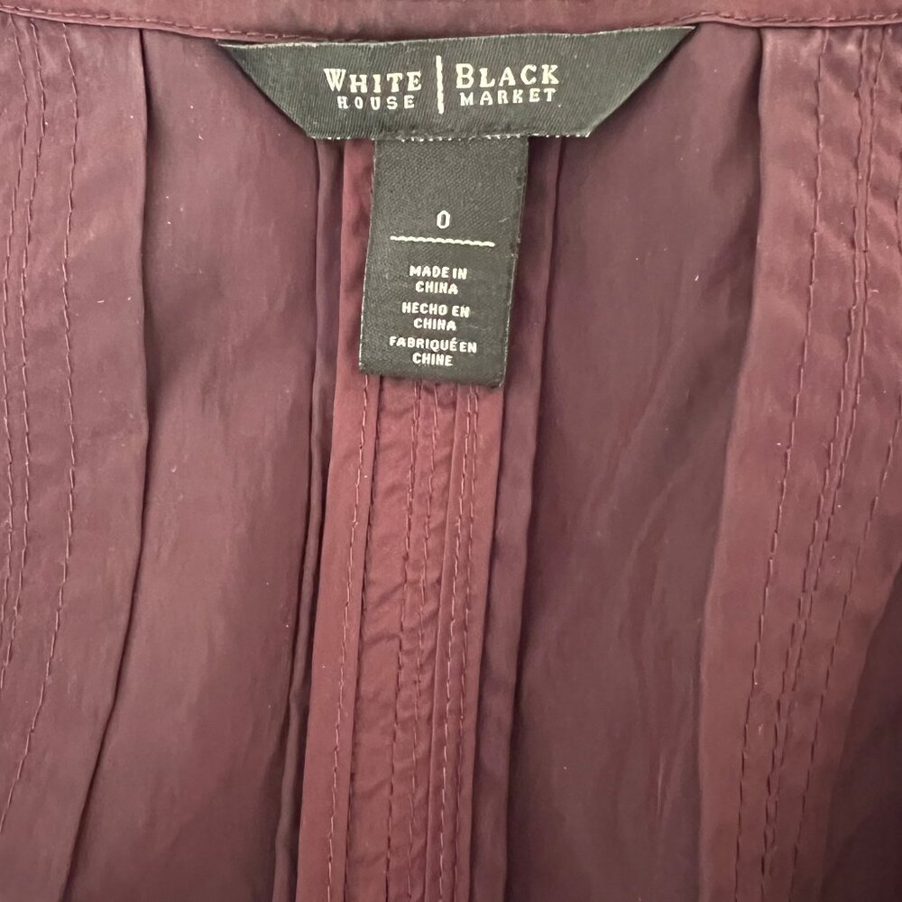 WHBM White House Black Market Plum Purple Trench Coat Size 0 - Picture 6 of 7